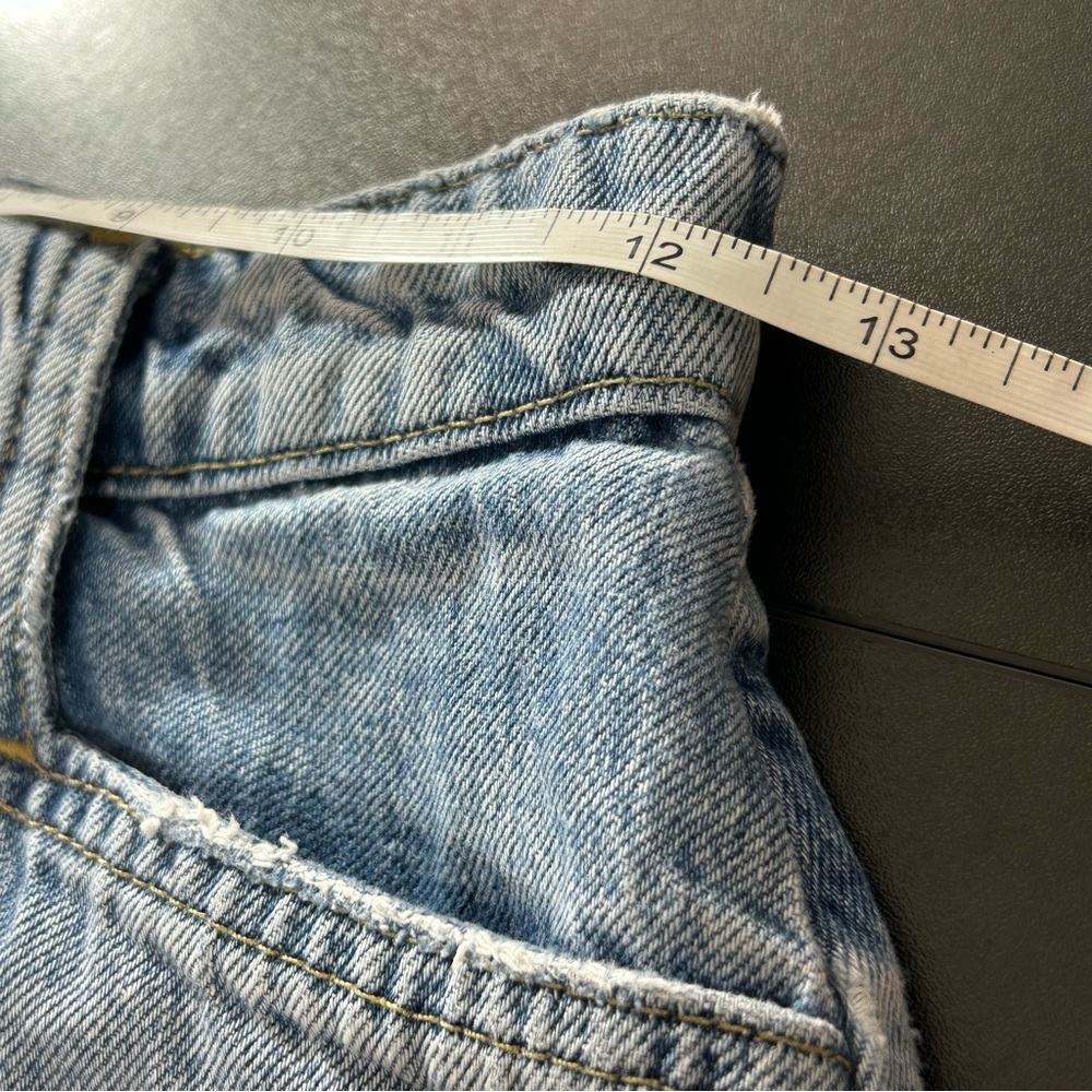 We The Free Elisa Denim Jean Pencil Skirt Back Slit Blue Size 0 - Picture 7 of 8